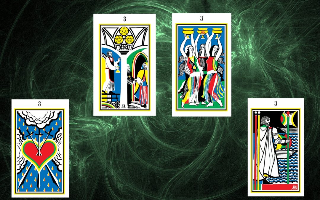 Молодші аркани Таро-2. Трійки Стихій