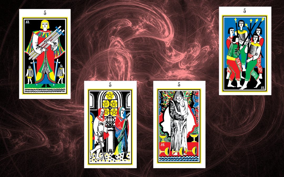 Молодші аркани Таро-4. П’ятірки Стихій