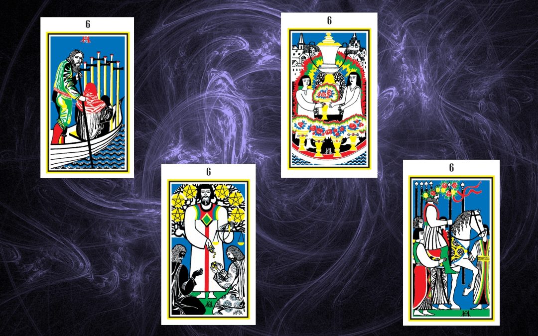 Молодші аркани Таро-5. Шістки Стихій
